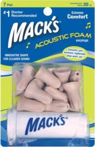 Mack´s Špunty do uší na hlasitou hudbu Mack’s Acoustic Foam™ – 7 párů Množství: 7 párů